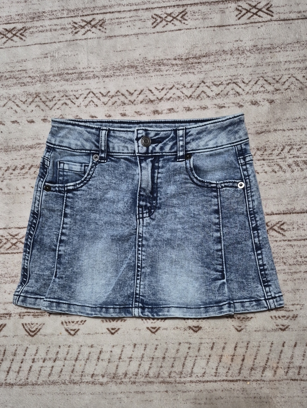 George Faded Blue Denim Mini Skirt